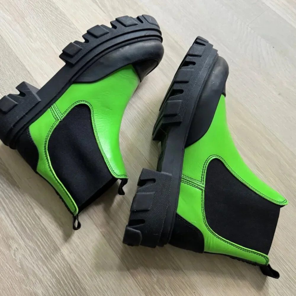 Ganni Low Chelsea Boots Flash Green EU 40  BRAND NEW NEVER WORN - Picture 3 of 6